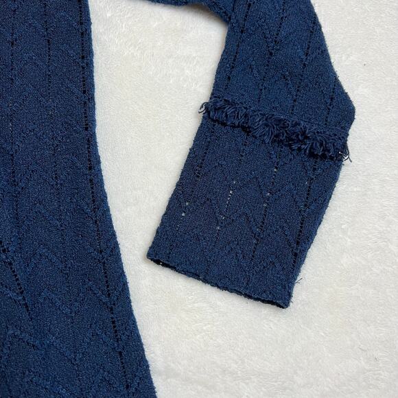 Style & Co. Pontelle Knit Open Front Cardigan w/ Fringe Trim Size PP Coastal - Picture 4 of 7